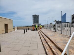 working on a rooftop