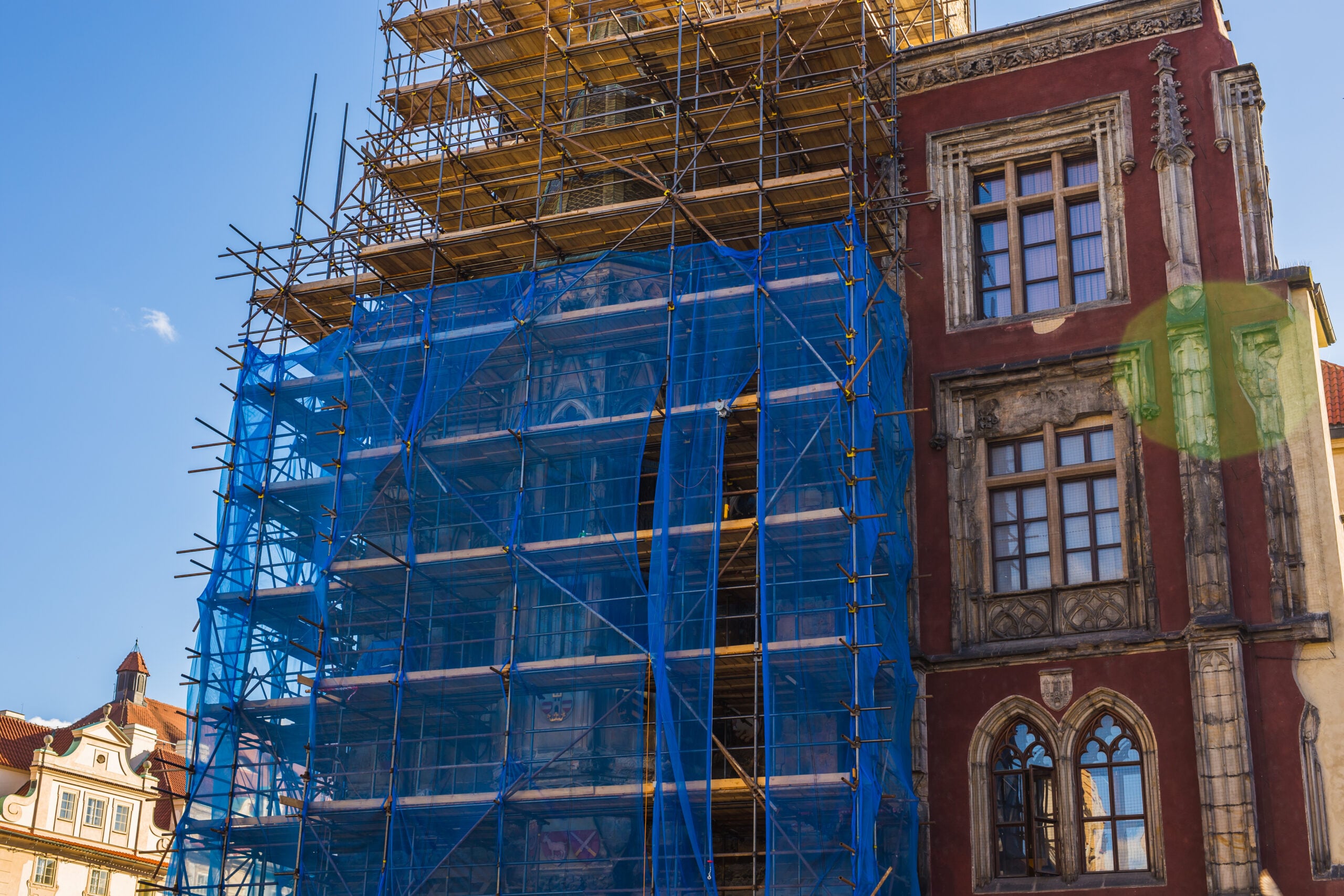 Prague,,Czech,Republic, ,June,7,,2017:,Tower,Under,Reconstruction,