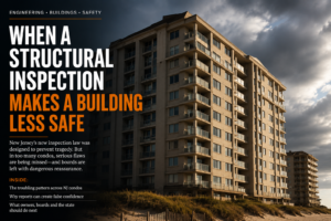 New Jersey condominium building highlighting concerns about structural inspection quality and building safety